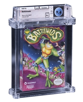 1991 NES Nintendo (USA) "Battletoads" Oval SOQ Sealed Video Game - WATA 9.6/A+